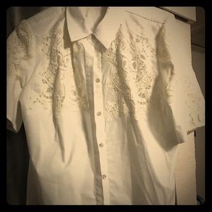 Lacy white dress shirt